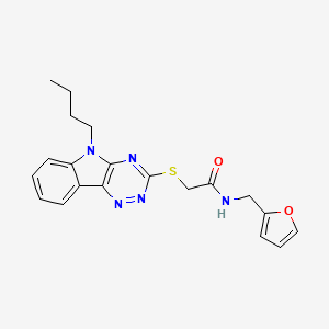 molecular formula C20H21N5O2S B4085203 2-[(5-butyl-5H-[1,2,4]triazino[5,6-b]indol-3-yl)thio]-N-(2-furylmethyl)acetamide 