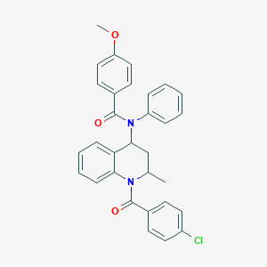 N-[1-(4-chlorobenzoyl)-2-methyl-3,4-dihydro-2H-quinolin-4-yl]-4-methoxy-N-phenylbenzamide