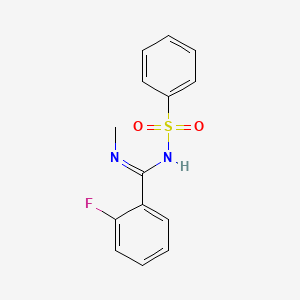 molecular formula C14H13FN2O2S B4085222 2-fluoro-N-methyl-N'-(phenylsulfonyl)benzenecarboximidamide 