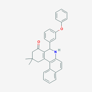 molecular formula C31H27NO2 B408524 2,2-dimethyl-5-(3-phenoxyphenyl)-2,3,5,6-tetrahydrobenzo[a]phenanthridin-4(1H)-one 