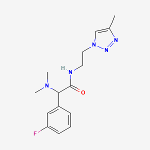 molecular formula C15H20FN5O B4085262 2-(dimethylamino)-2-(3-fluorophenyl)-N-[2-(4-methyl-1H-1,2,3-triazol-1-yl)ethyl]acetamide 