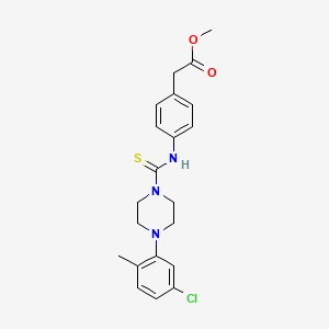 molecular formula C21H24ClN3O2S B4085273 methyl [4-({[4-(5-chloro-2-methylphenyl)-1-piperazinyl]carbonothioyl}amino)phenyl]acetate 