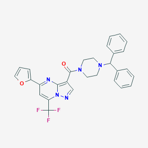 molecular formula C29H24F3N5O2 B408529 3-[(4-Benzhydryl-1-piperazinyl)carbonyl]-5-(2-furyl)-7-(trifluoromethyl)pyrazolo[1,5-a]pyrimidine 