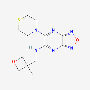 molecular formula C13H18N6O2S B4085295 N-[(3-methyl-3-oxetanyl)methyl]-6-(4-thiomorpholinyl)[1,2,5]oxadiazolo[3,4-b]pyrazin-5-amine 