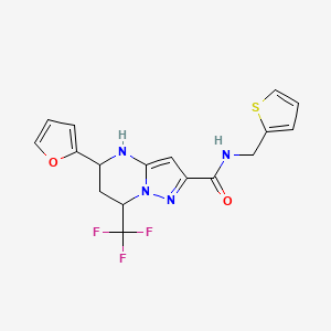 molecular formula C17H15F3N4O2S B4085335 5-(2-furyl)-N-(2-thienylmethyl)-7-(trifluoromethyl)-4,5,6,7-tetrahydropyrazolo[1,5-a]pyrimidine-2-carboxamide 