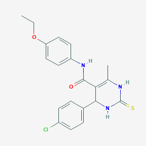 molecular formula C20H20ClN3O2S B408535 4-(4-chlorophenyl)-N-(4-ethoxyphenyl)-6-methyl-2-thioxo-1,2,3,4-tetrahydro-5-pyrimidinecarboxamide 