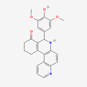 molecular formula C24H22N2O4 B4085354 8-(4-hydroxy-3,5-dimethoxyphenyl)-8,10,11,12-tetrahydrobenzo[a]-4,7-phenanthrolin-9(7H)-one 