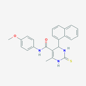molecular formula C23H21N3O2S B408536 N-(4-methoxyphenyl)-6-methyl-4-(1-naphthyl)-2-thioxo-1,2,3,4-tetrahydro-5-pyrimidinecarboxamide CAS No. 312628-52-7