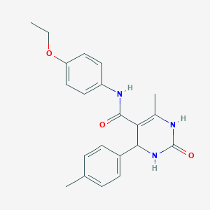 molecular formula C21H23N3O3 B408538 N-(4-ethoxyphenyl)-6-methyl-4-(4-methylphenyl)-2-oxo-1,2,3,4-tetrahydro-5-pyrimidinecarboxamide 