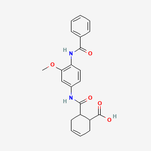 molecular formula C22H22N2O5 B4085383 6-({[4-(benzoylamino)-3-methoxyphenyl]amino}carbonyl)-3-cyclohexene-1-carboxylic acid 