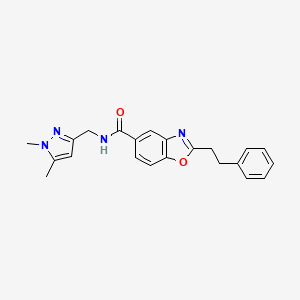 molecular formula C22H22N4O2 B4085391 N-[(1,5-dimethyl-1H-pyrazol-3-yl)methyl]-2-(2-phenylethyl)-1,3-benzoxazole-5-carboxamide 