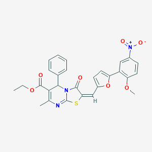 ethyl 2-[(5-{5-nitro-2-methoxyphenyl}-2-furyl)methylene]-7-methyl-3-oxo-5-phenyl-2,3-dihydro-5H-[1,3]thiazolo[3,2-a]pyrimidine-6-carboxylate