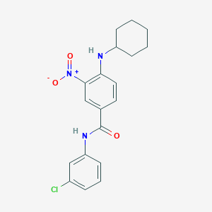 molecular formula C19H20ClN3O3 B4085402 N-(3-chlorophenyl)-4-(cyclohexylamino)-3-nitrobenzamide 