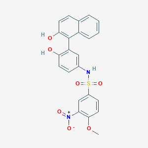 molecular formula C23H18N2O7S B4085409 N-[4-hydroxy-3-(2-hydroxy-1-naphthyl)phenyl]-4-methoxy-3-nitrobenzenesulfonamide 