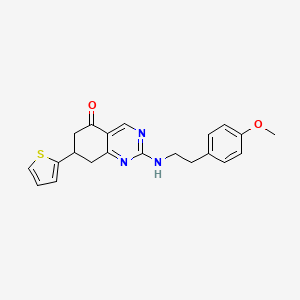 molecular formula C21H21N3O2S B4085437 2-{[2-(4-methoxyphenyl)ethyl]amino}-7-(2-thienyl)-7,8-dihydro-5(6H)-quinazolinone 