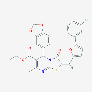 ethyl 5-(1,3-benzodioxol-5-yl)-2-{[5-(3-chlorophenyl)-2-furyl]methylene}-7-methyl-3-oxo-2,3-dihydro-5H-[1,3]thiazolo[3,2-a]pyrimidine-6-carboxylate