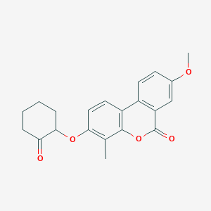 molecular formula C21H20O5 B4085469 8-methoxy-4-methyl-3-[(2-oxocyclohexyl)oxy]-6H-benzo[c]chromen-6-one 
