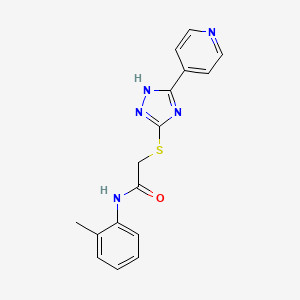 molecular formula C16H15N5OS B4085474 N-(2-methylphenyl)-2-{[5-(4-pyridinyl)-4H-1,2,4-triazol-3-yl]thio}acetamide 
