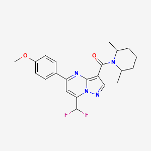 molecular formula C22H24F2N4O2 B4085483 7-(difluoromethyl)-3-[(2,6-dimethyl-1-piperidinyl)carbonyl]-5-(4-methoxyphenyl)pyrazolo[1,5-a]pyrimidine 