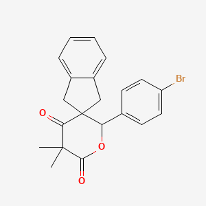 2'-(4-bromophenyl)-5',5'-dimethyl-1,3-dihydro-4'H-spiro[indene-2,3'-pyran]-4',6'(5'H)-dione