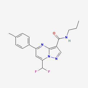molecular formula C18H18F2N4O B4085513 7-(difluoromethyl)-5-(4-methylphenyl)-N-propylpyrazolo[1,5-a]pyrimidine-3-carboxamide 
