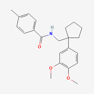 molecular formula C22H27NO3 B4085520 N-{[1-(3,4-dimethoxyphenyl)cyclopentyl]methyl}-4-methylbenzamide 
