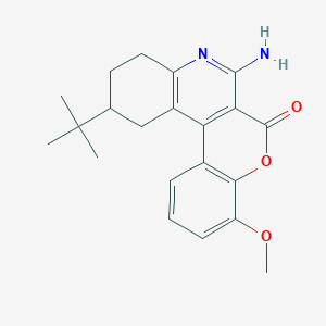 molecular formula C21H24N2O3 B4085553 7-amino-11-tert-butyl-4-methoxy-9,10,11,12-tetrahydro-6H-chromeno[3,4-c]quinolin-6-one 