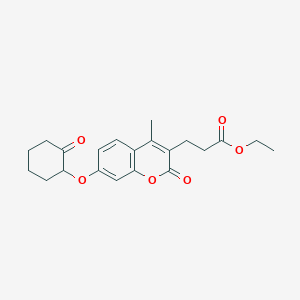 molecular formula C21H24O6 B4085558 ethyl 3-{4-methyl-2-oxo-7-[(2-oxocyclohexyl)oxy]-2H-chromen-3-yl}propanoate 