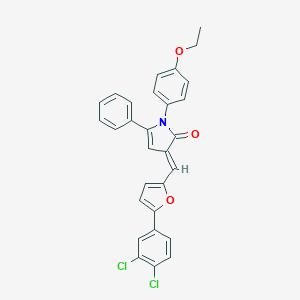 molecular formula C29H21Cl2NO3 B408558 3-{[5-(3,4-dichlorophenyl)-2-furyl]methylene}-1-(4-ethoxyphenyl)-5-phenyl-1,3-dihydro-2H-pyrrol-2-one 