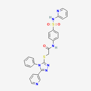 2-{[4-phenyl-5-(3-pyridinyl)-4H-1,2,4-triazol-3-yl]thio}-N-{4-[(2-pyridinylamino)sulfonyl]phenyl}acetamide
