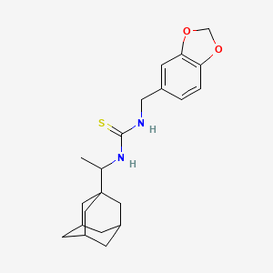 molecular formula C21H28N2O2S B4085597 N-[1-(1-adamantyl)ethyl]-N'-(1,3-benzodioxol-5-ylmethyl)thiourea 