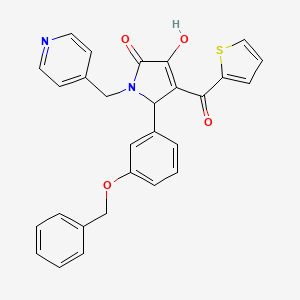 5-[3-(benzyloxy)phenyl]-3-hydroxy-1-(4-pyridinylmethyl)-4-(2-thienylcarbonyl)-1,5-dihydro-2H-pyrrol-2-one