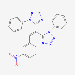 molecular formula C22H15N9O2 B4085609 5,5'-[2-(3-nitrophenyl)-1,1-ethenediyl]bis(1-phenyl-1H-tetrazole) 