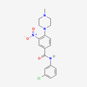 molecular formula C18H19ClN4O3 B4085615 N-(3-chlorophenyl)-4-(4-methyl-1-piperazinyl)-3-nitrobenzamide 