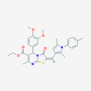 ethyl 5-(3,4-dimethoxyphenyl)-2-{[2,5-dimethyl-1-(4-methylphenyl)-1H-pyrrol-3-yl]methylene}-7-methyl-3-oxo-2,3-dihydro-5H-[1,3]thiazolo[3,2-a]pyrimidine-6-carboxylate