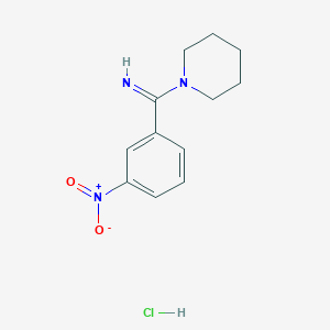 molecular formula C12H16ClN3O2 B4085639 1-(3-nitrophenyl)-1-(1-piperidinyl)methanimine hydrochloride 