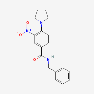 molecular formula C18H19N3O3 B4085655 N-benzyl-3-nitro-4-(1-pyrrolidinyl)benzamide 