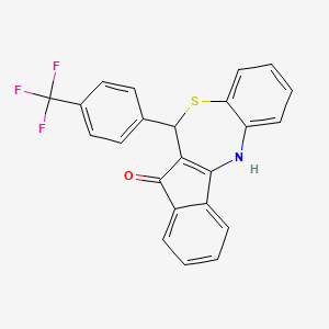 molecular formula C23H14F3NOS B4085673 6-[4-(trifluoromethyl)phenyl]-6,12-dihydro-5H-benzo[b]indeno[1,2-e][1,4]thiazepin-5-one 