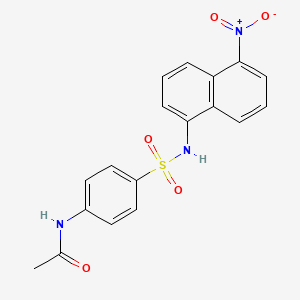 molecular formula C18H15N3O5S B4085696 N-(4-{[(5-nitro-1-naphthyl)amino]sulfonyl}phenyl)acetamide 