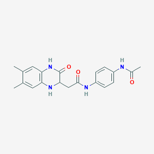 N-[4-(acetylamino)phenyl]-2-(6,7-dimethyl-3-oxo-1,2,3,4-tetrahydro-2-quinoxalinyl)acetamide