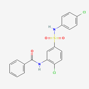 molecular formula C19H14Cl2N2O3S B4085723 N-(2-chloro-5-{[(4-chlorophenyl)amino]sulfonyl}phenyl)benzamide 