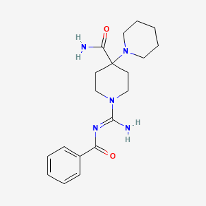 molecular formula C19H27N5O2 B4085735 1'-[(benzoylamino)(imino)methyl]-1,4'-bipiperidine-4'-carboxamide 