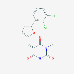molecular formula C17H12Cl2N2O4 B408574 5-{[5-(2,3-dichlorophenyl)-2-furyl]methylene}-1,3-dimethyl-2,4,6(1H,3H,5H)-pyrimidinetrione 