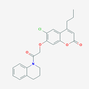 molecular formula C23H22ClNO4 B4085777 6-chloro-7-[2-(3,4-dihydro-1(2H)-quinolinyl)-2-oxoethoxy]-4-propyl-2H-chromen-2-one 