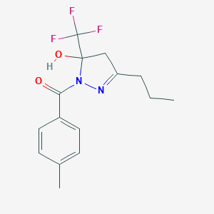 1-(4-methylbenzoyl)-3-propyl-5-(trifluoromethyl)-4,5-dihydro-1H-pyrazol-5-ol