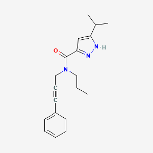 molecular formula C19H23N3O B4085808 3-isopropyl-N-(3-phenylprop-2-yn-1-yl)-N-propyl-1H-pyrazole-5-carboxamide 