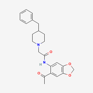 molecular formula C23H26N2O4 B4085813 N-(6-acetyl-1,3-benzodioxol-5-yl)-2-(4-benzyl-1-piperidinyl)acetamide 