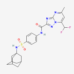 molecular formula C24H26F2N6O3S B4085821 N-{4-[(1-adamantylamino)sulfonyl]phenyl}-7-(difluoromethyl)-5-methyl[1,2,4]triazolo[1,5-a]pyrimidine-2-carboxamide 