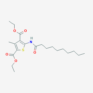 molecular formula C21H33NO5S B408588 Diethyl 5-(decanoylamino)-3-methyl-2,4-thiophenedicarboxylate CAS No. 312534-56-8