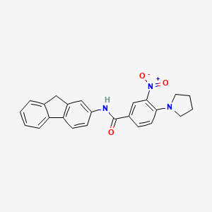 molecular formula C24H21N3O3 B4085883 N-9H-fluoren-2-yl-3-nitro-4-(1-pyrrolidinyl)benzamide 